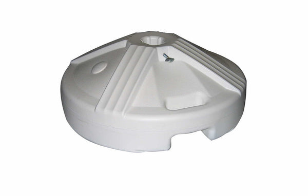 WHITE UMBRELLA BASE (POLYPROPYLENE) - FACTORY WEIGHTED TO 50 LBS.