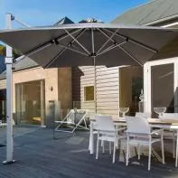 Aurora 10x10' Square Cantilever Umbrella With Crank Lift Infinity Tilt Aurora 10x10' Square Cantilever Umbrella With Crank Lift Infinity Tilt