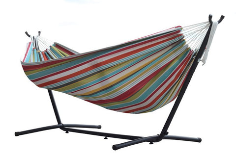 C9POLY-10 Combo - Double Polyester Hammock with Stand (9ft)-ciao