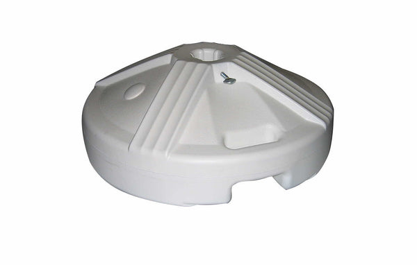 WHITE UMBRELLA BASE (POLYPROPYLENE)  - FACTORY WEIGHTED TO 50 LBS.