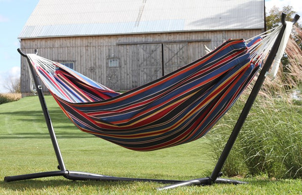 c9poly-11 Combo - Double Polyester Hammock with Stand (9ft)-techno